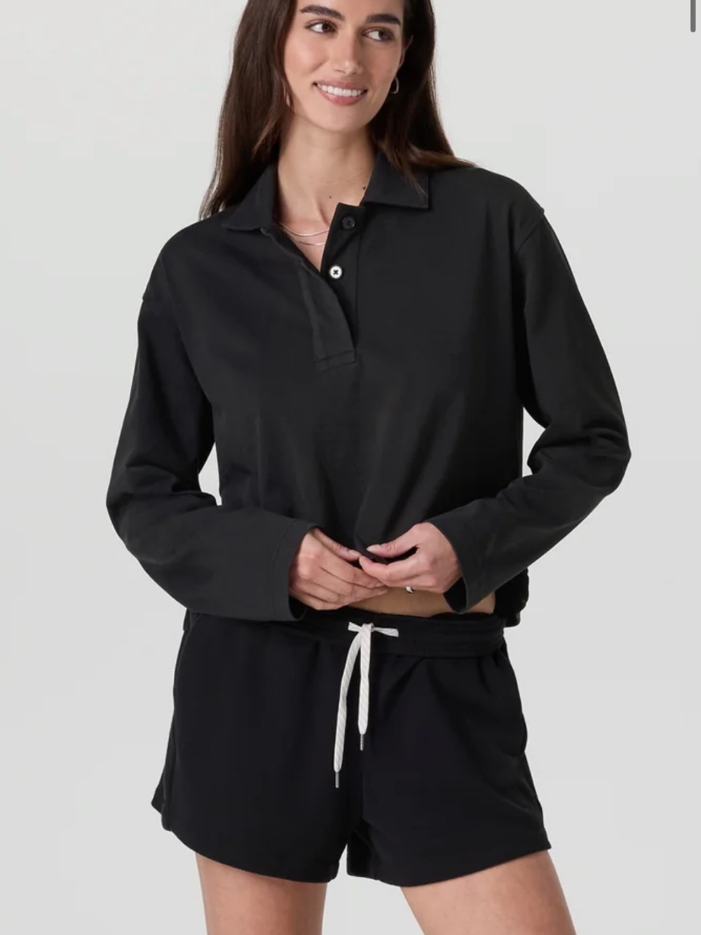 Vuori Mackenzie Rugby Polo in Washed Black